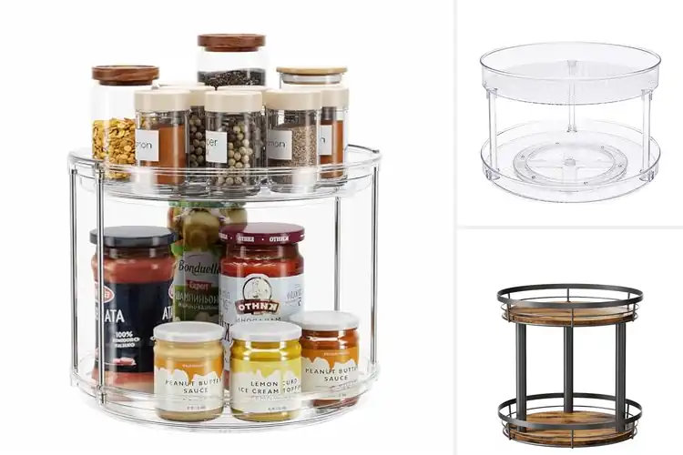 Detailed view of Best 2 Tier Lazy Susan Organizer: Spin & Simplify Your Space