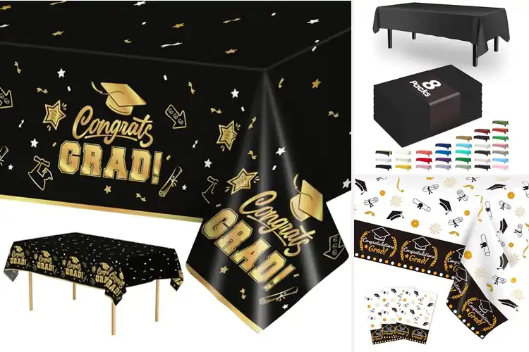 Detailed view of Best Black Graduation Tablecloths