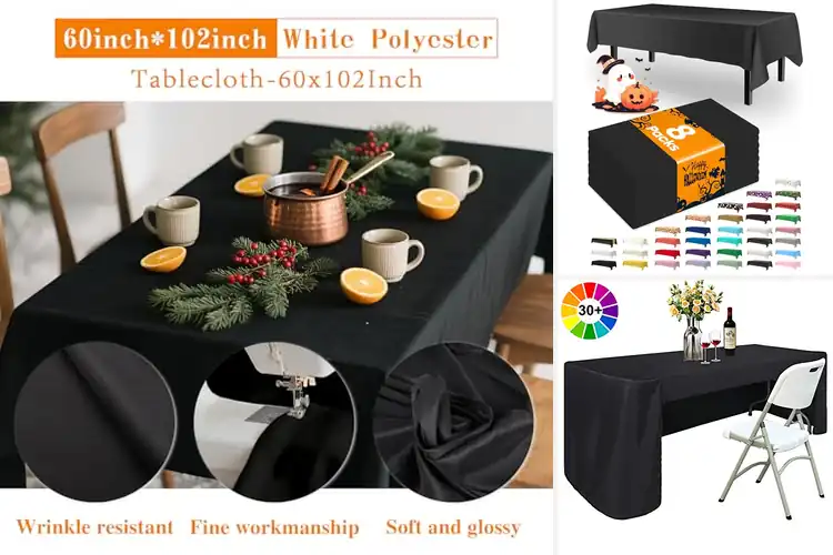 Detailed view of 10 Best Black Table Covers to Impress Every Guest