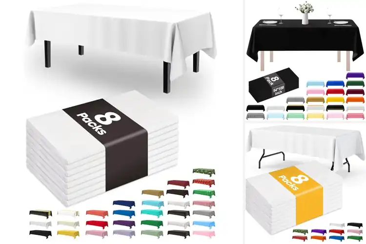 Detailed view of Best Budget 8-Pack Disposable Tablecloths
