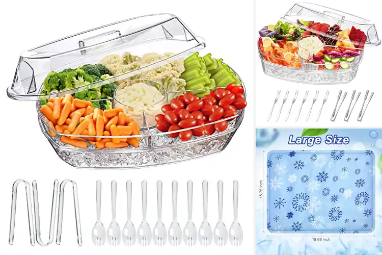 Detailed view of 10 Best Buffet Chilled Serving Trays That Keep Food Fresh