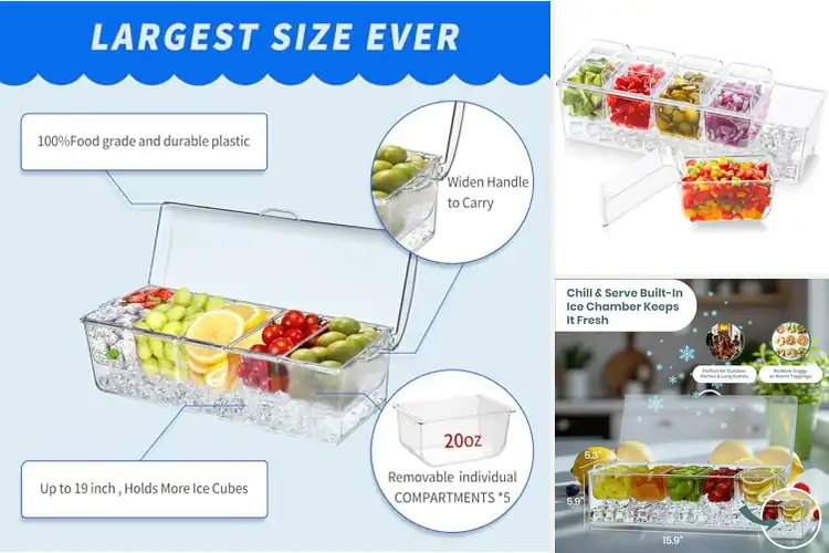 Detailed view of 10 Best Buffet Condiment Trays for Easy Serving & Freshness