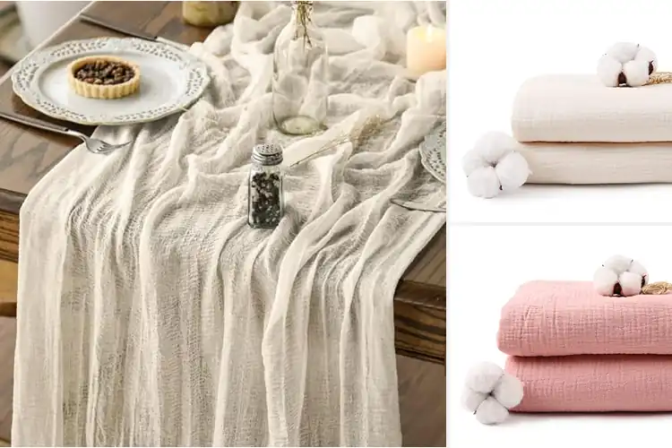 Detailed view of Best Cheesecloth Table Runner Material