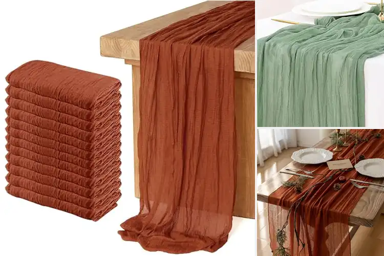Detailed view of 10 Best Cheesecloth Table Runners for Elegant Dining