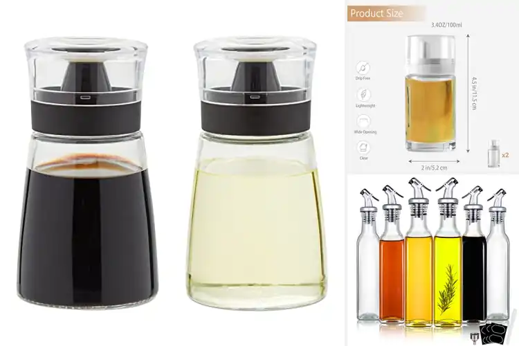 Detailed view of Best condiment bottles for oil vinegar