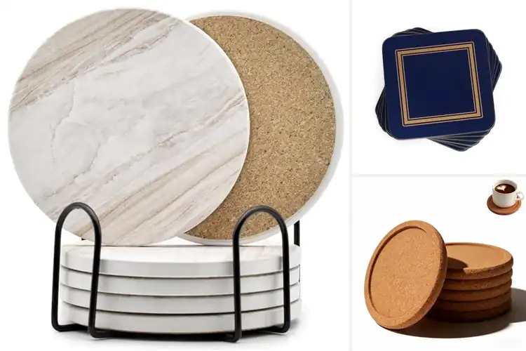 Detailed view of Best Cork Backed Coasters: Stylish Furniture Protection