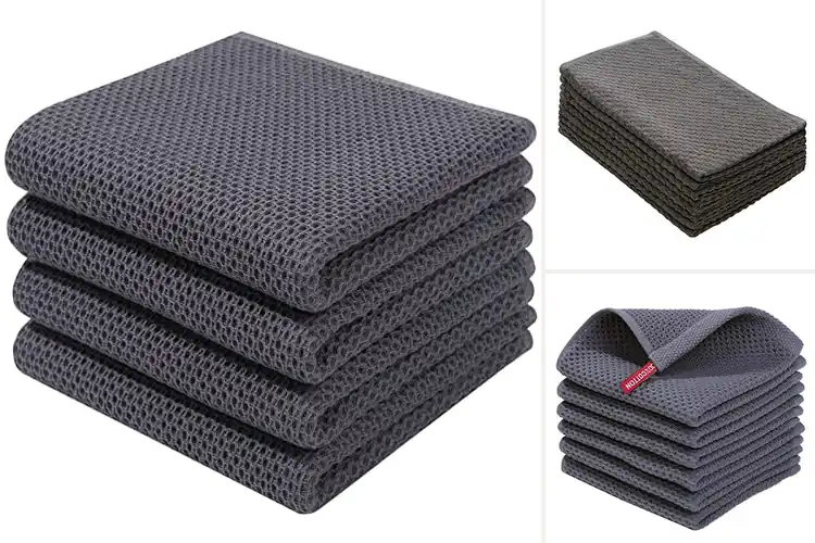 Detailed view of Best Dark Grey Dish Towels