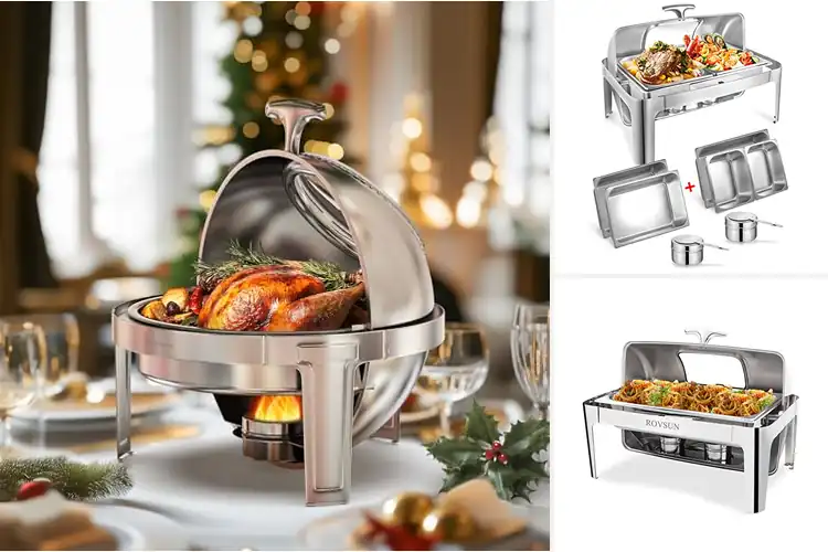 Detailed view of 10 Best Glass-Top Buffet Chafing Dishes for Stylish Food Serving
