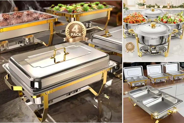Detailed view of 10 Best Gold And Silver Buffet Chafing Dishes That Wow Guests