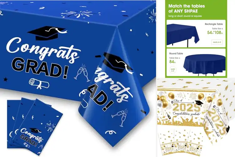 Detailed view of 10 Best Graduation Party Tablecloths for Elegant Celebrations