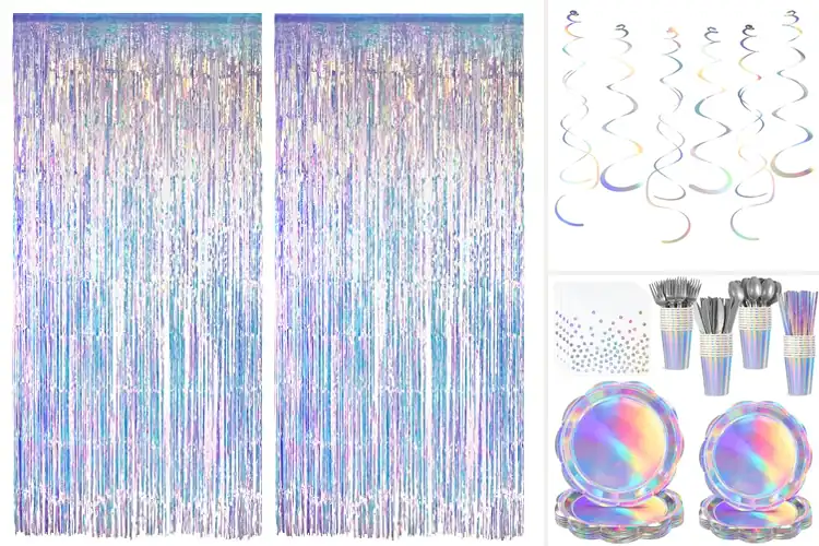Detailed view of Best Iridescent Party Decorations
