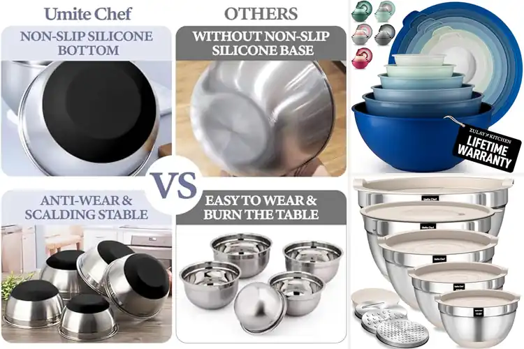 Detailed view of Best Nesting Mixing Bowls Set: Easy, Organized & Leakproof