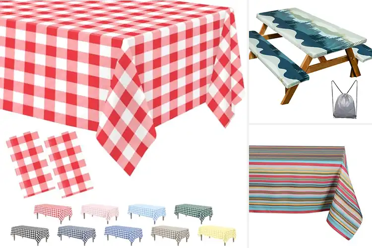 Detailed view of 10 Best Picnic Table Cloths That Stay Clean and Dry