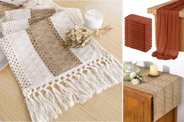Detailed view of 10 Best Rustic Table Runners: Farmhouse Charm