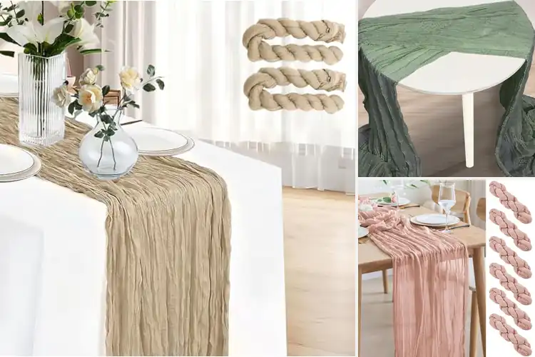 Detailed view of 8 Best Sheer Cheese Cloth Runners for Elegant Home Tables