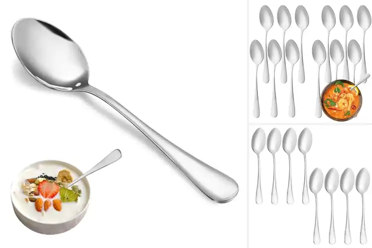 Detailed view of Best Stainless Steel Silverware Spoons Set
