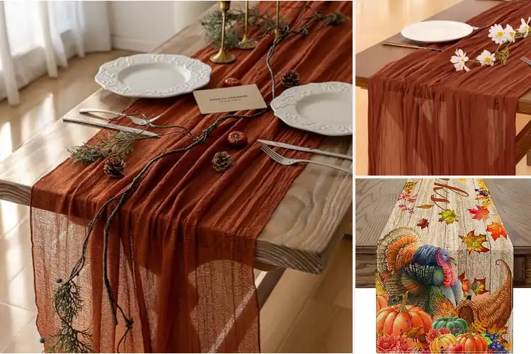 Detailed view of 10 Best Thanksgiving Table Runners: Elevate Your Table Setting
