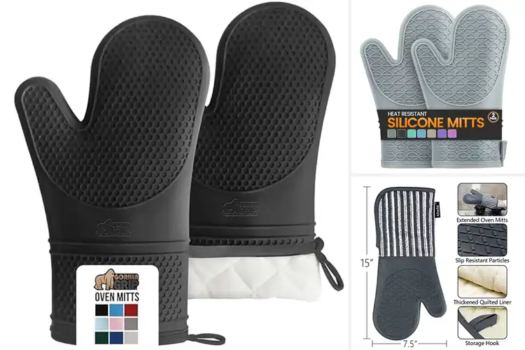 Detailed view of 10 Best Waterproof Oven Mitts For Spills