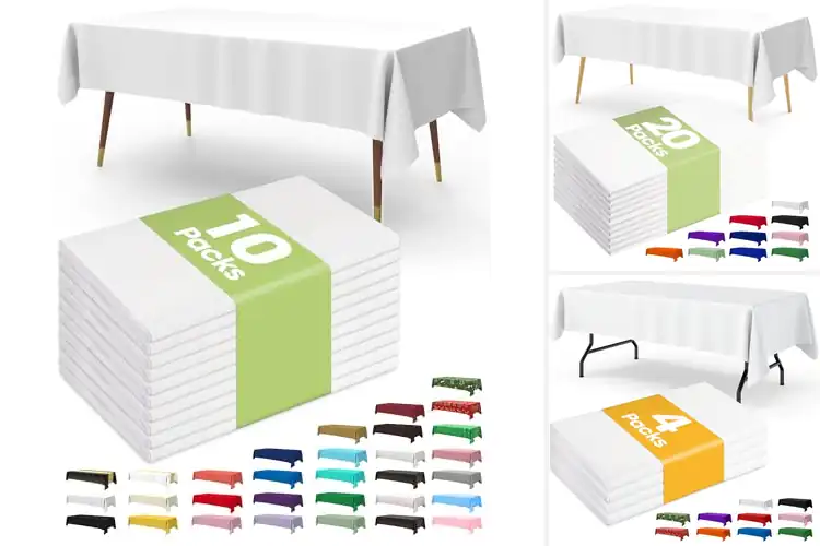 Detailed view of 10 Best White Disposable Tablecloths: Quick Clean, Chic Look